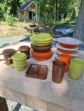 70s 80s Tupperware Harvest Colors Tupperware Lot Of 14 Vintage Retro